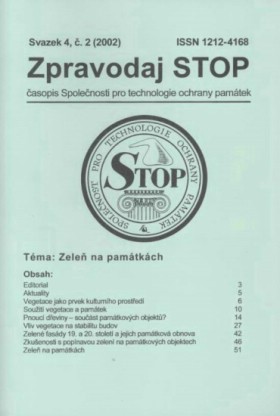 Zpravodaj STOP 2002/2. Zele� na pam�tk�ch.