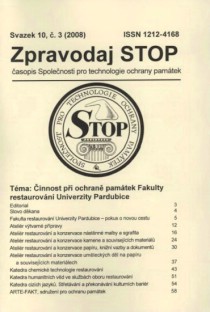 Zpravodaj STOP 2008/3. innost pi ochran pamtek Fakulty restaurovn Univerzity Pardubice [Product Detail]