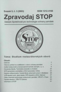 Zpravodaj STOP 2003/3. Studium restaurtorsk obor. [Product Detail]