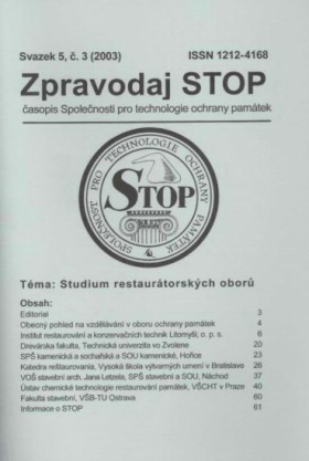 Zpravodaj STOP 2003/3. Studium restaurtorsk obor.