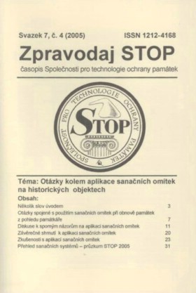 Zpravodaj STOP 2005/4. Ot�zky kolem aplikace sana�n�ch om�tek na historick�ch objektech.