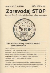 Zpravodaj STOP 2014/1. Sanan omtky a ochrana povrch zasolenho zdiva [Detail produktu]