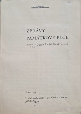 Zprvy pamtkov pe 1939